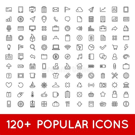 120 Popular Icons Set For All Purposes Web Mobile App Making