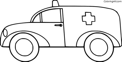 Easy Ambulance Drawing Coloring Page ColoringAll