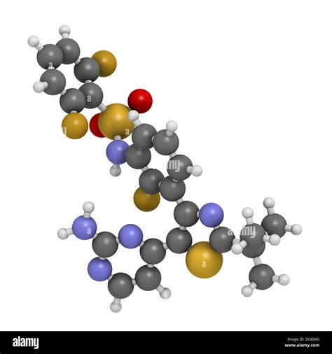 Dabrafenib Melanoma Cancer Drug Chemical Structure Atoms Are