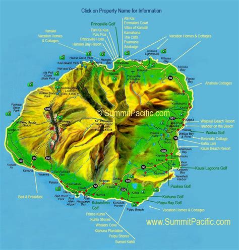 Kauai Maps Kauai Highway Map Kauai Resort Map Kauai Map Kauai