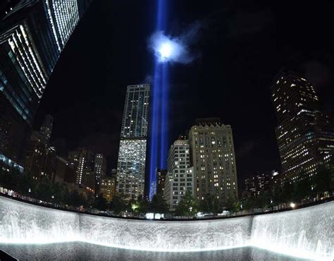 The Tribute In Light Illuminates The Sky Behind The 911 Memorial