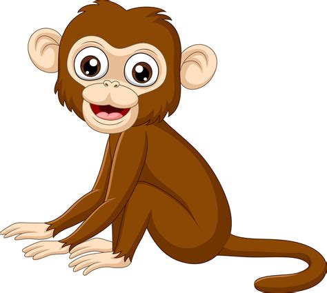 Cute Baby Monkey Sitting On White Background 8390375 Vector Art At Vecteezy