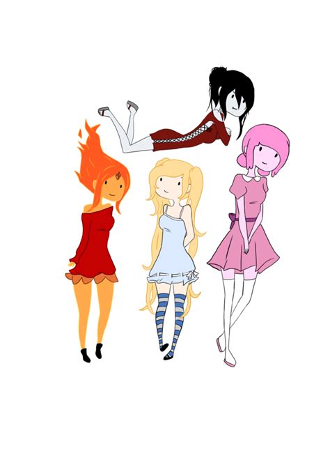 Adventure Time Girls Flame Princess Fionna Princess Bubblegum And Marceline Adventure Time