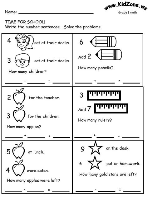 Math Problems For 1st Graders Games