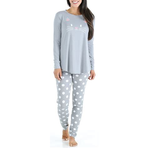 Sleepyhead Sleepyheads Women’s Knit Long Sleeve Tunic Top And Leggings Pajama Set Walmart