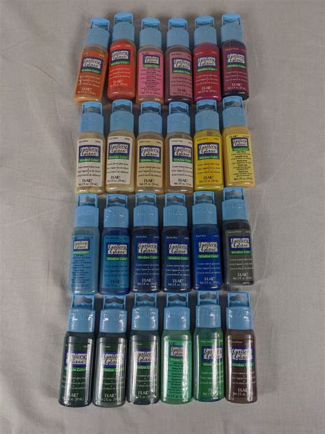 Plaid Gallery Glass Window Paint 2oz Multi Colors New Old Stock Sealed