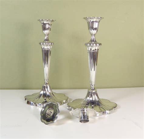 Antiques Atlas Pair Of Silver Candlesticks Sheffield 1919