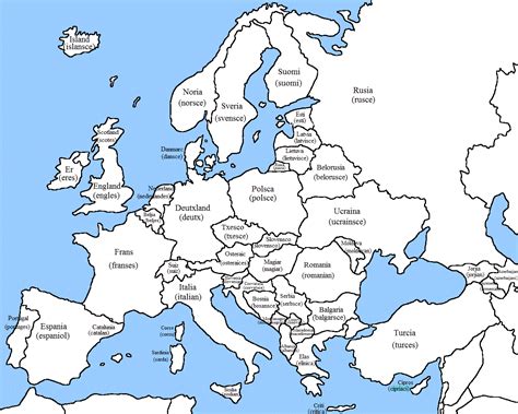 Blank Map Of Europe Printable Printable Blank World