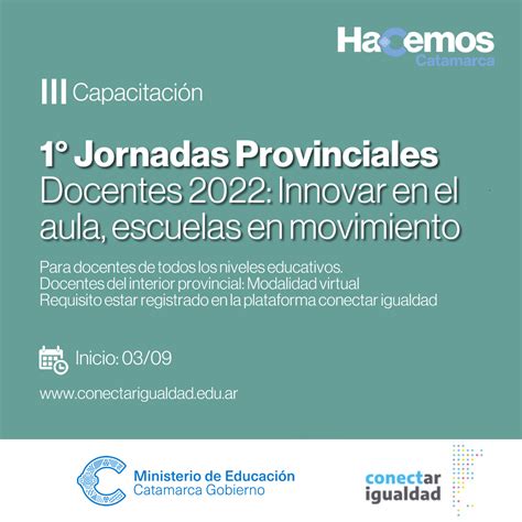 Ministerio De Educación Gobierno De Catamarca Jornadas Provinciales