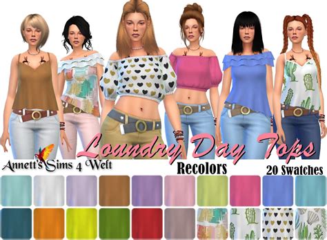 Annetts Sims 4 Welt Loundry Day Stuff Tops Recolors