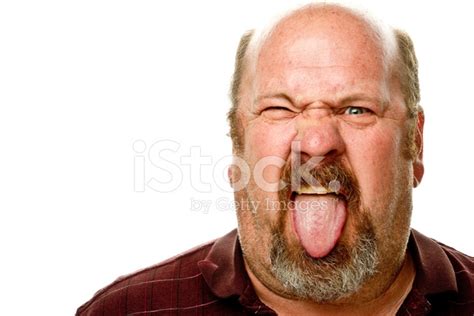 Middle Aged Man Sticking Tongue Out Stock Photos