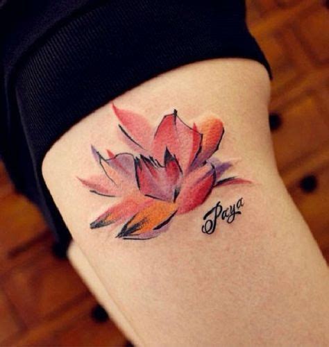 Watercolor Tattoo Creatively Drawn Pink Lotus Tattoo Simple Yet Has