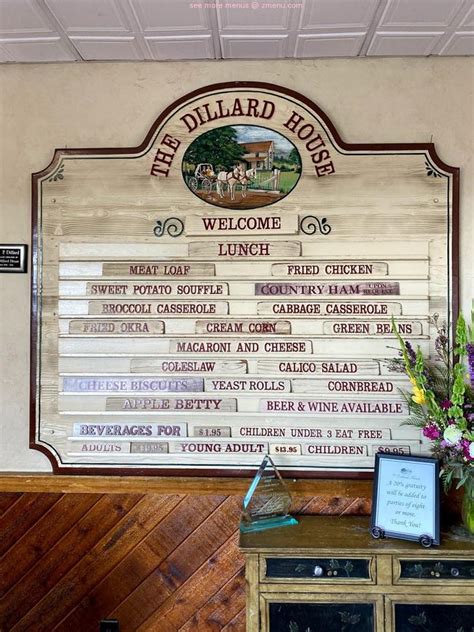 Online Menu Of The Dillard House Restaurant Restaurant Dillard