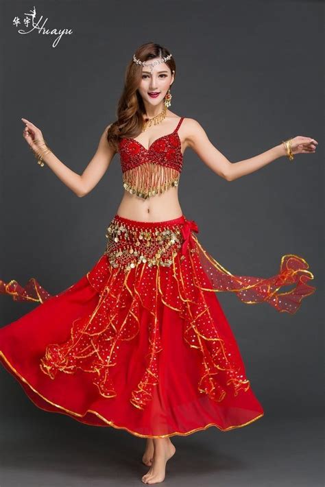 Sequins Tassel Coins Professional Belly Dancing Costumes 3pcs Bra Skirt Belt Clothing Shoes