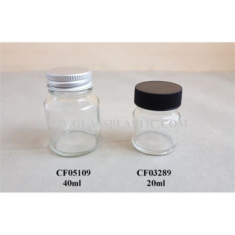 Small Rd. Glass Bottle : 20ml & 40ml - Glass & Plastic ...
