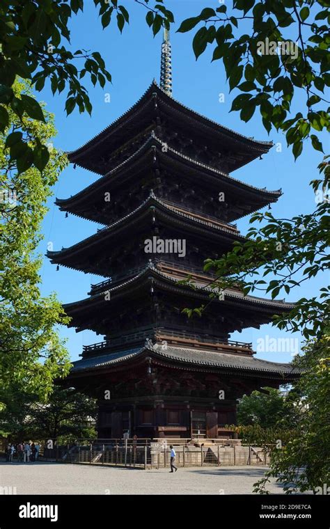 The Five Storied Pagoda At Toji Temple In Kyoto Japan Standing At A