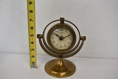Howard Miller Nautical Clock Vintage Brass Tilts 7 Tall