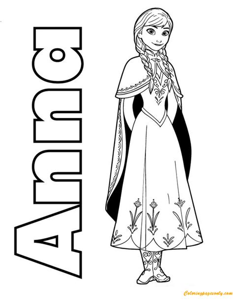 Anna Frozen Coloring Page Free Printable Coloring Pages