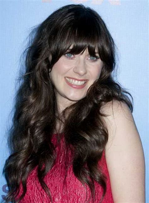 If you have loose curls, this works well with bangs, because they will have a natural bend, so that your fringe won't flair out. Curly hairstyles with fringe