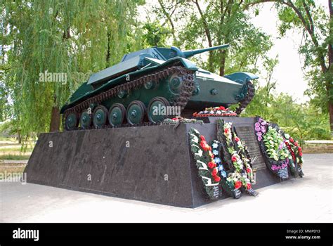 A World War Ii Soviet T 70 Tank Memorial In Kalach On Don Russia Stock