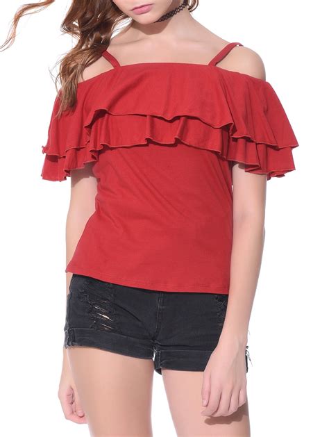 Buy Online Tiered Ruffle Detailed Top From Western Wear For Women By