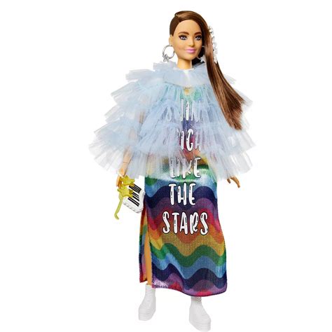 Barbie Extra Doll Shine Bright Like The Stars Ruffle Coat Gadget