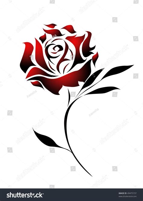 Red Rose Tattoo Design With Path Stock Photo 49475737 Shutterstock