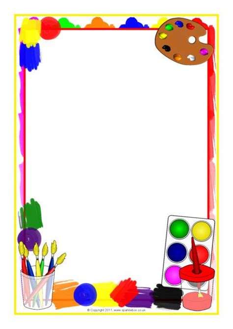 Painting Themed A4 Page Borders Sb5756 Sparklebox Frame Crafts