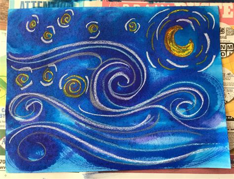 Kathys Art Project Ideas The Starry Night Simplified Art Lesson