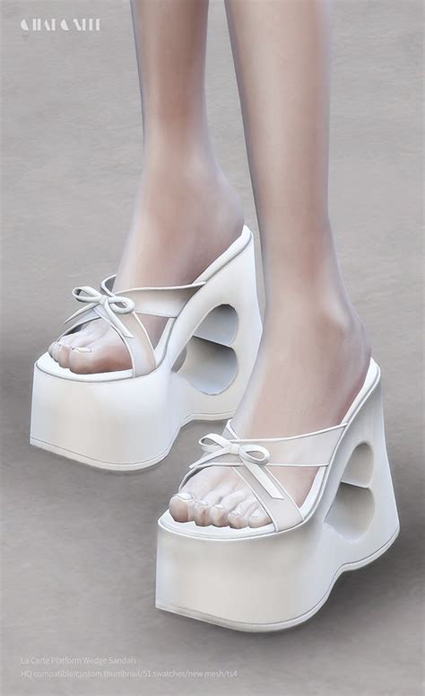 La Carte Platform Wedge Sandals Patreon Sims 4 Cc Shoes Sims 4