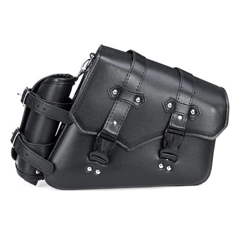 Motorcycle Saddle Bag Pu Leather Waterproof Saddlebags Black Leftright