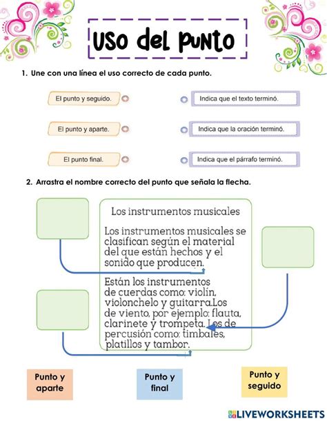 Uso Del Punto Activity For Primero Primaria Teachers Workbook