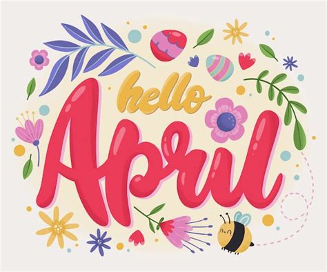 Free Vector Flat Hello April Banner And Background