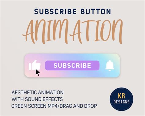 Animated Subscribe Button Youtube Subscribe Button Aesthetic Etsy