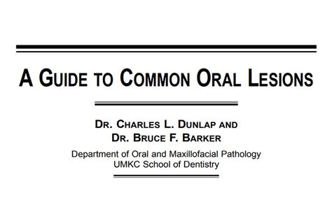 Pdf A Guide To Common Oral Lesions