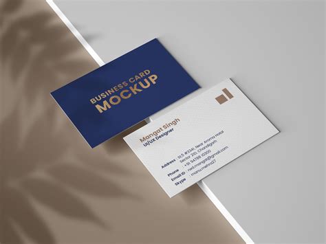 Personal Business Card Mockup Free Download Perspective By Expert Uiux