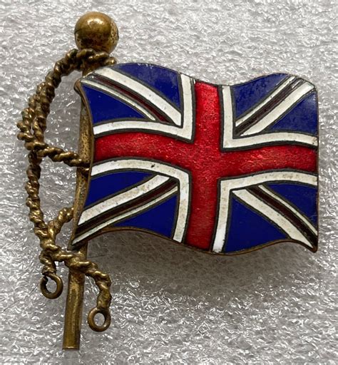 Vintage British Flag Union Jack Enamel Pin Brooch Gem