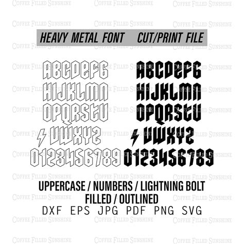 Heavy Metal Font Rockband Letters Svg Font Digital Cut Print File