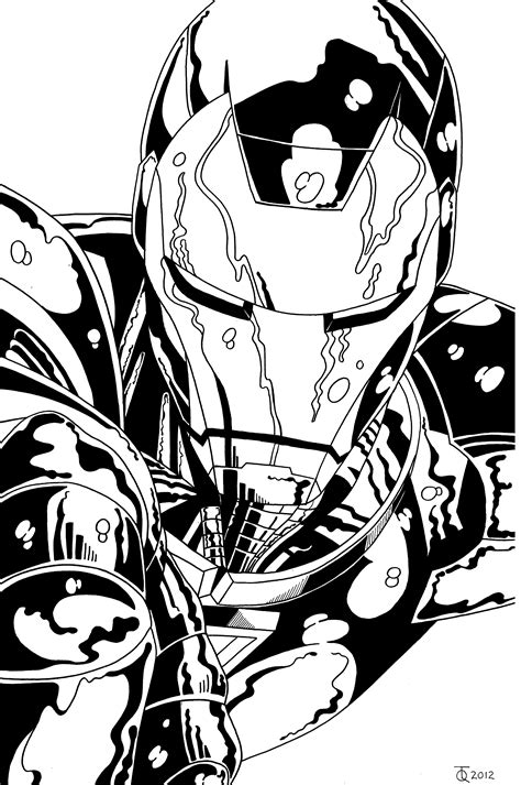 Iron Man Close Up Ink By Tyndallsquest On Deviantart