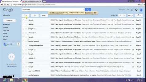 How To Delete All Unread Emails In Gmail At Once Youtube