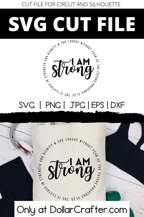 I Am Strong Circle Svg Cut File Set For Cricut Or Silhouette ⋆ Dollar