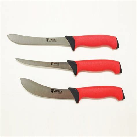 jero tr 3 piece traction grip butcher meat processing set butcher knife