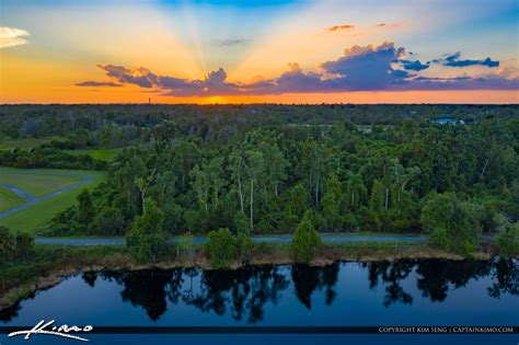 Windy Point Boat Ramp Lake Placid Florida Sunset Royal Stock Photo