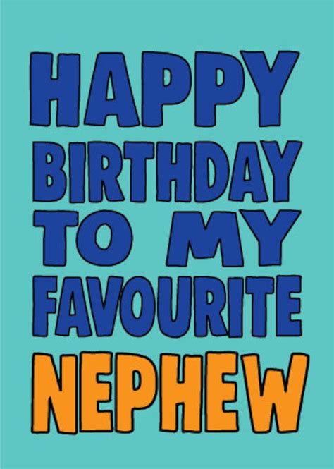 Nephew Birthday Card Happy Birthday To My Favourite Nephew Etsy