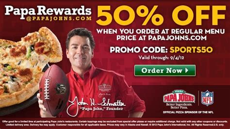 Papa John’s 50 Off Coupon Code When You Order Online Hip Mama S Place