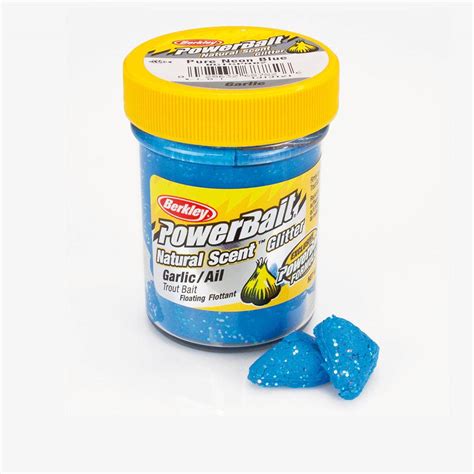 Berkley Powerbait Natural Scent Trout Bait Glitter Garlic Blue 50g