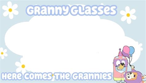 bluey granny glasses party favor digital download etsy