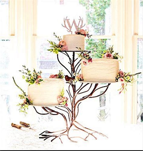 Wedding Cake Stand Three Tiered Stand Solid Tree Design Etsy Unique