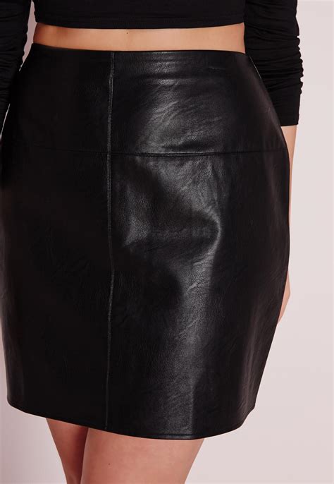 Missguided Plus Size Faux Leather Mini Skirt Black Lyst