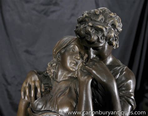 Italian Bronze Kissing Lovers Statue By Madrassi Figurine